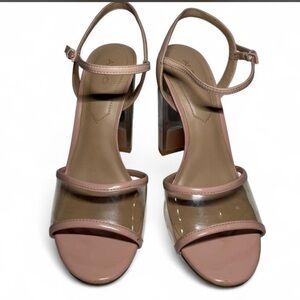 Aldo Blush and Clear Strappy Heels